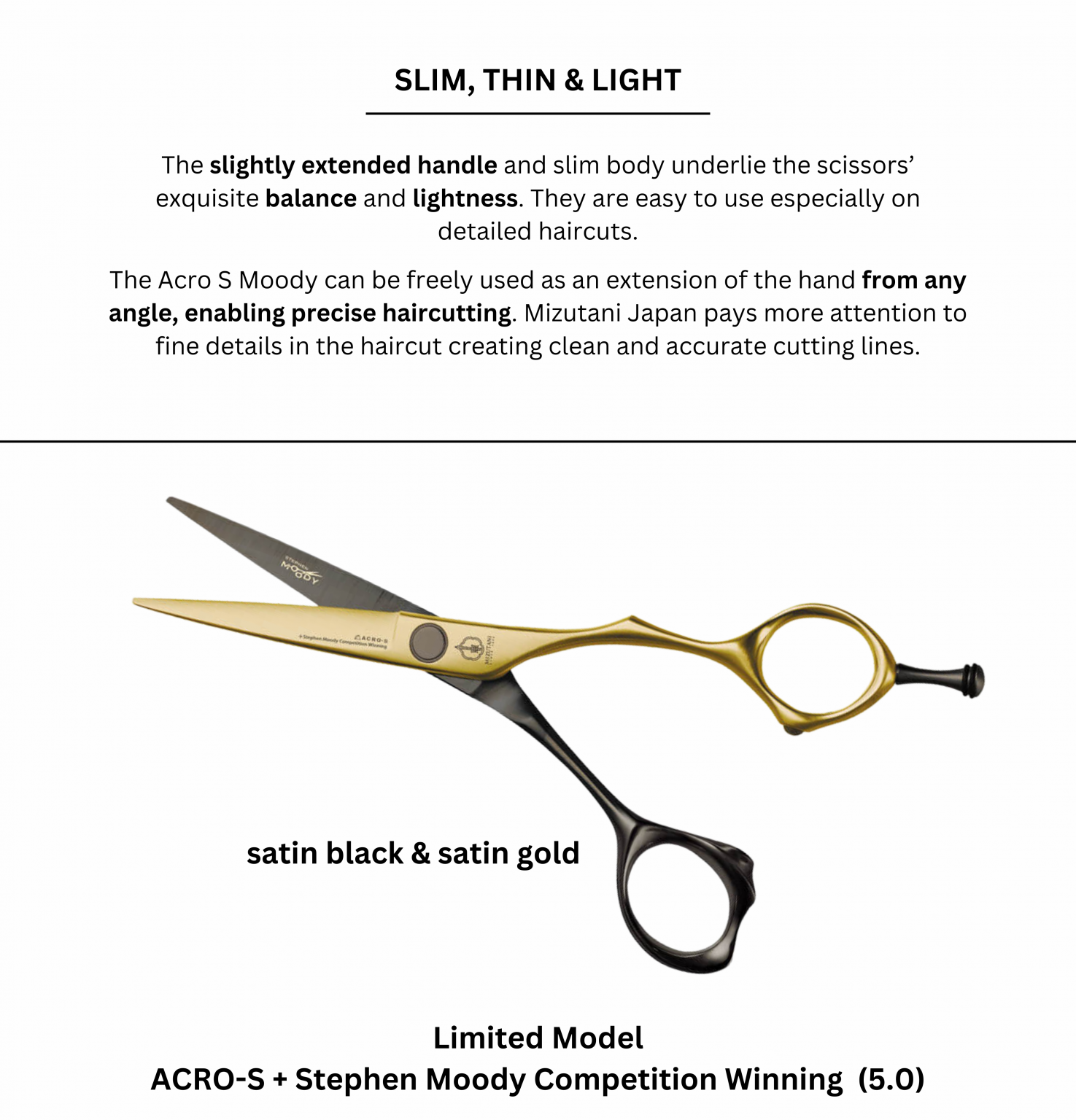 Mizutani ACRO-S + Stephen Moody Competition Winning